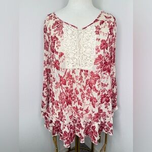 Denim & Supply Ralph Lauren Lace Too Toile Floral Casual Boho laced blouse